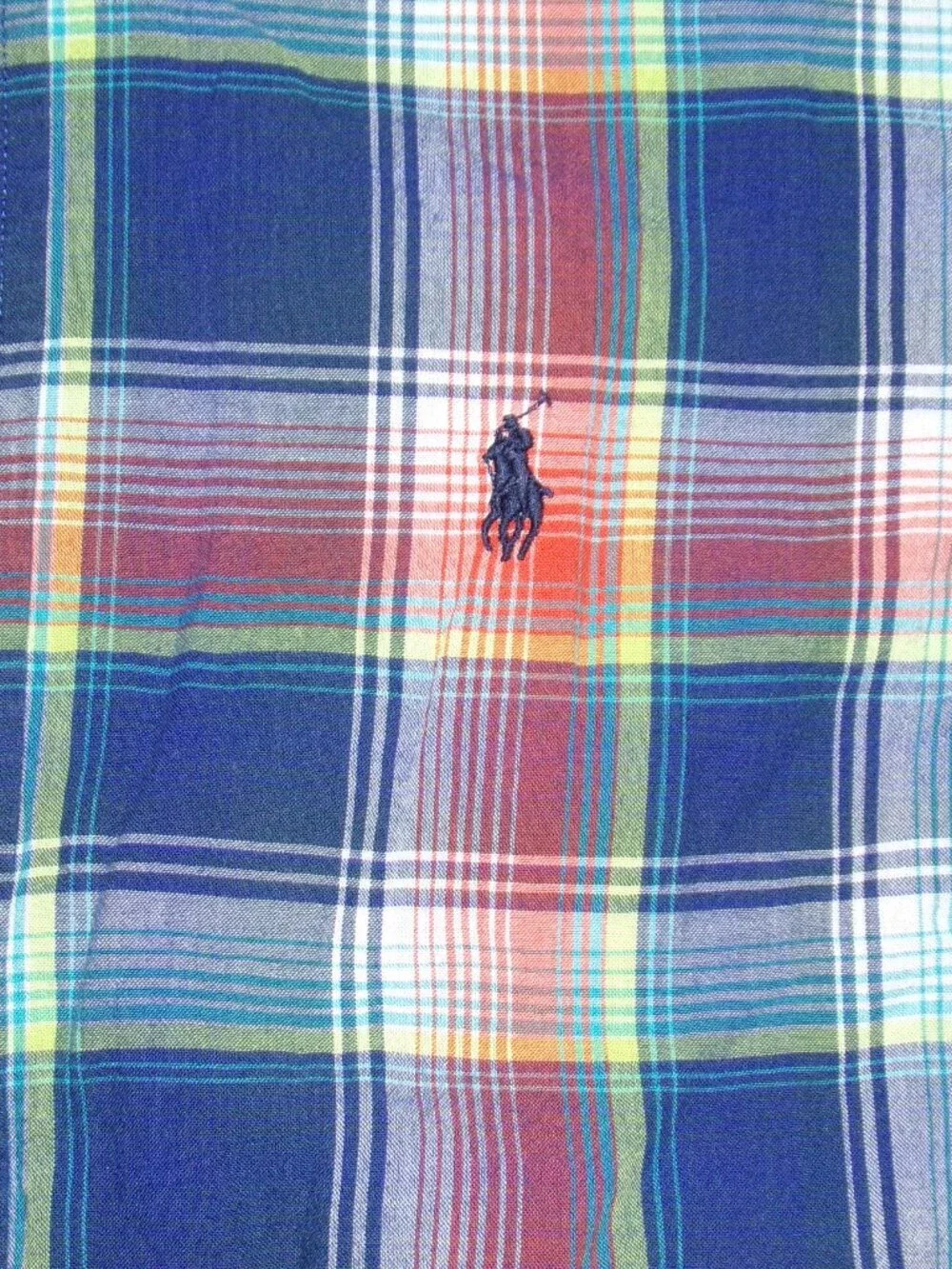 RALPH LAUREN BLUE PLAID LONG SLEEVE SHIRT SZ L 14-16